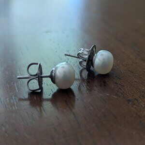 Classic White Pearl Studs